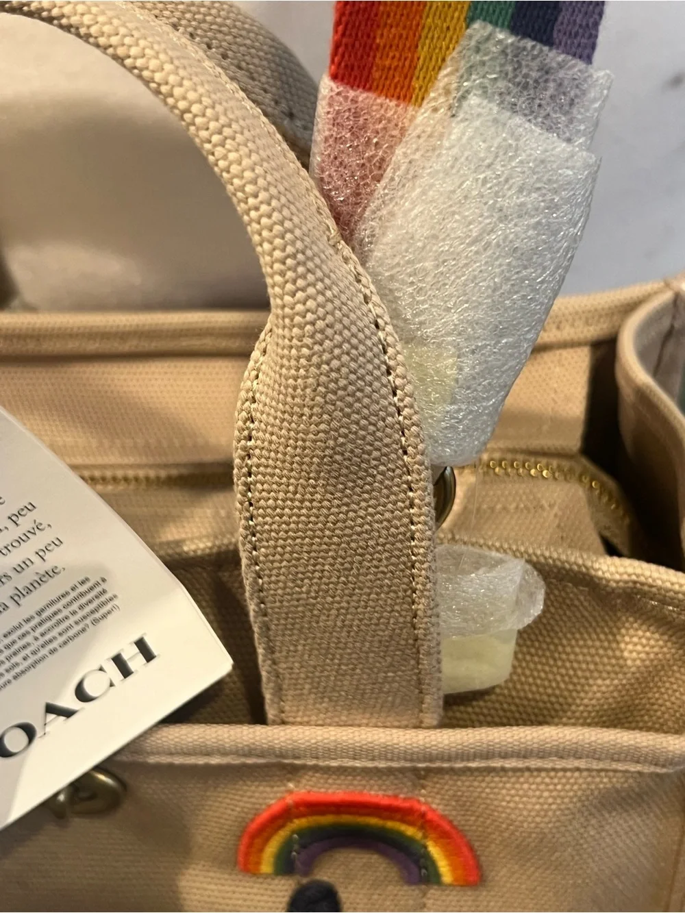 NWT Coach Rainbow Canvas Cargo Tote 26 - Picture 3 of 10